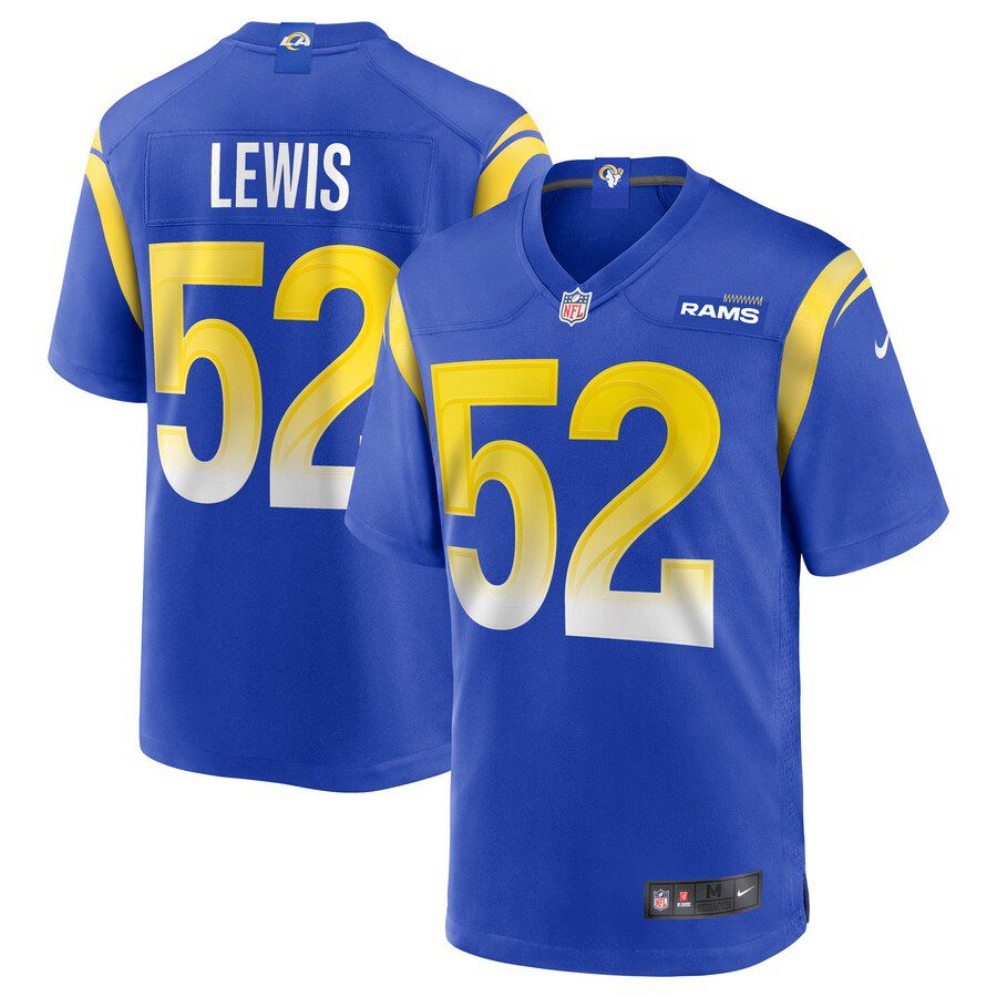 Men Los Angeles Rams 52 Terrell Lewis Nike Royal Game NFL Jersey
